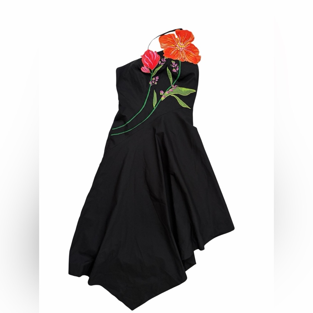 NWT Anthropologie × Yukiko Noritake Asymmetrical Floral Midi Dress - Picture 7 of 12